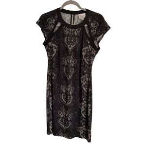 Beige‎ eci Women's Size 8 Black Beige Dress Cap Sleeve Polyester Spandex